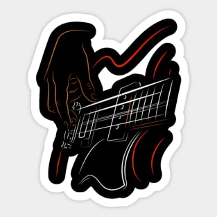Guitar Playing Bass Player Sticker